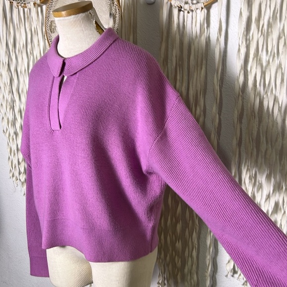 Lululemon Collared Merino Wool Blend Long Sleeve Sweater in Pink XL - Picture 3 of 14